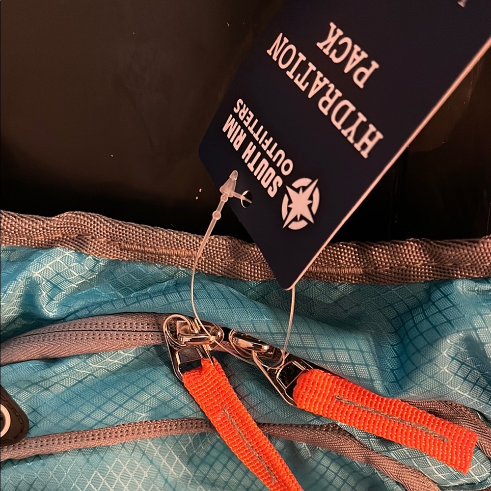 Gift Ready Hydration Pack - Marine Trail Blue and Gray With Orange Zipper Pulls - Picture 3 of 11